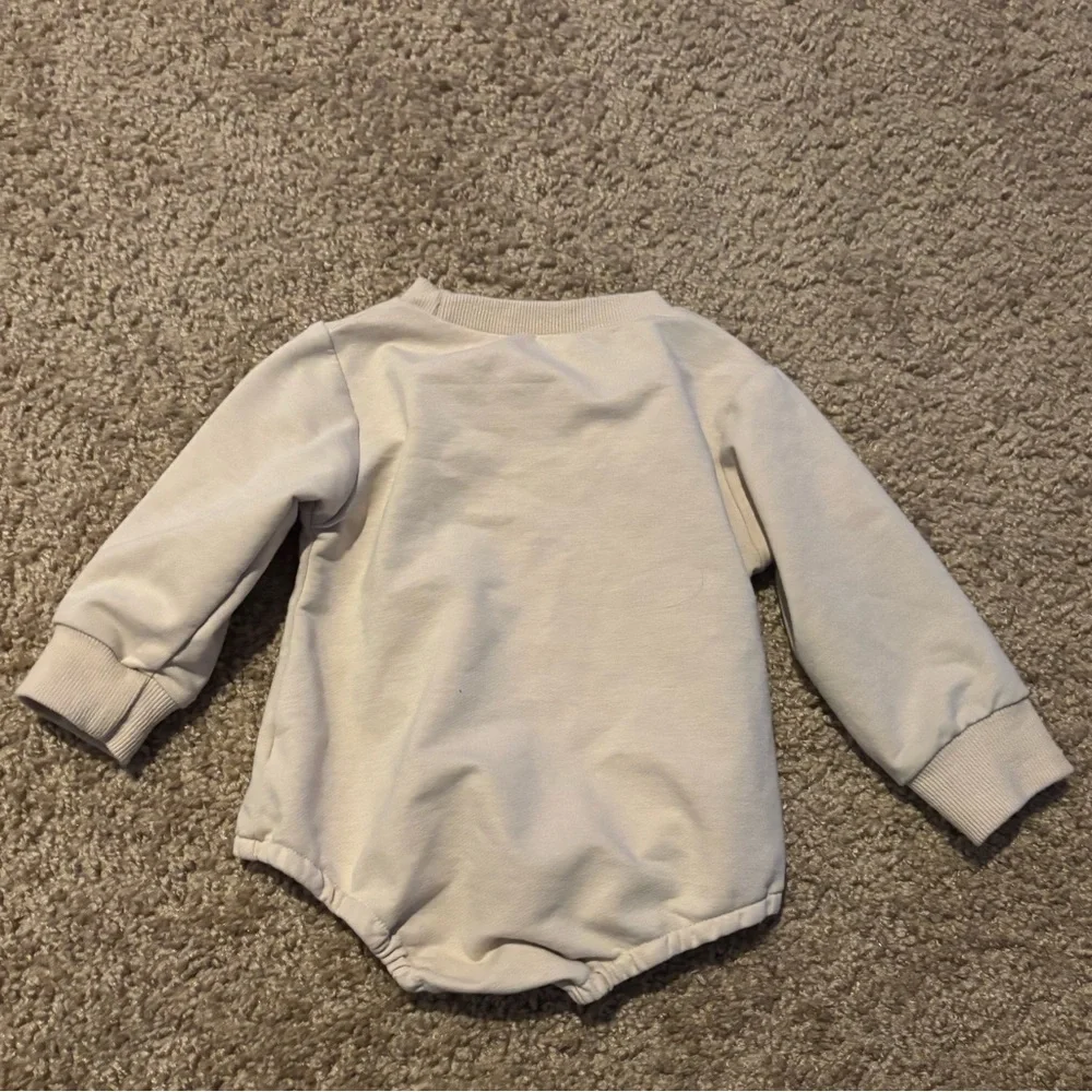 Babygirl Bubble Romper Pumpkin Embroidery Long Jumpsuit Size 0-3 months - Picture 3 of 4